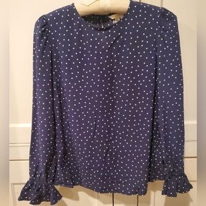 Boden Navy Polka Dot Blouse Size US 2 UK 6